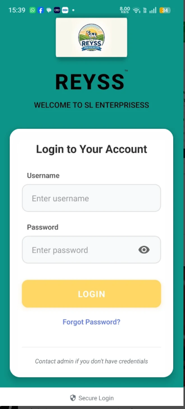 Reyss app home dashboard